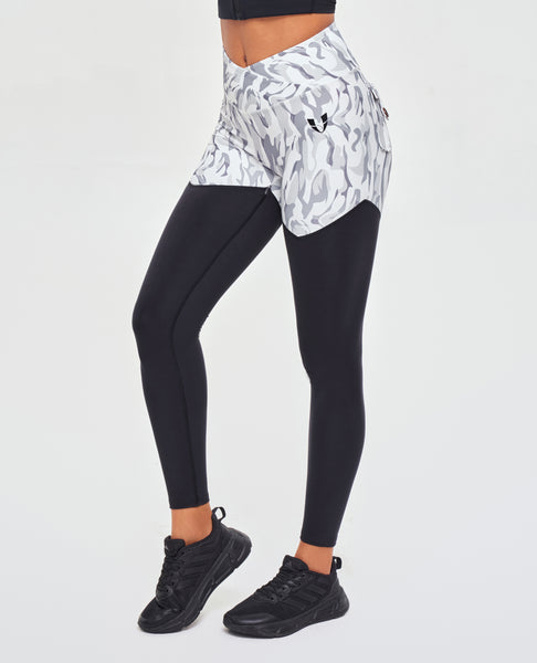 Black Bloom floral-print recycled-blend leggings | The Upside | MATCHES UK