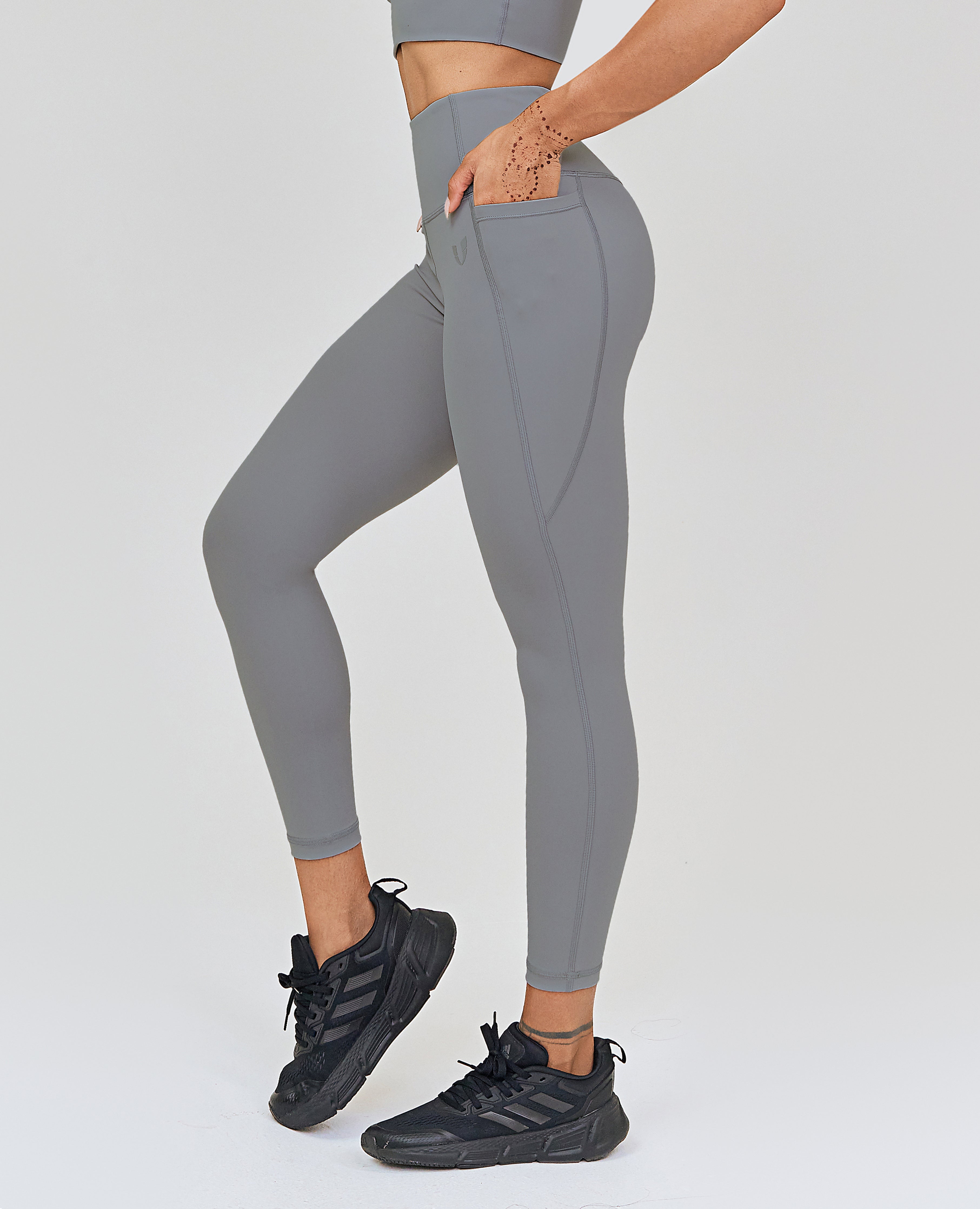 High Waisted Workout Leggings - Gray