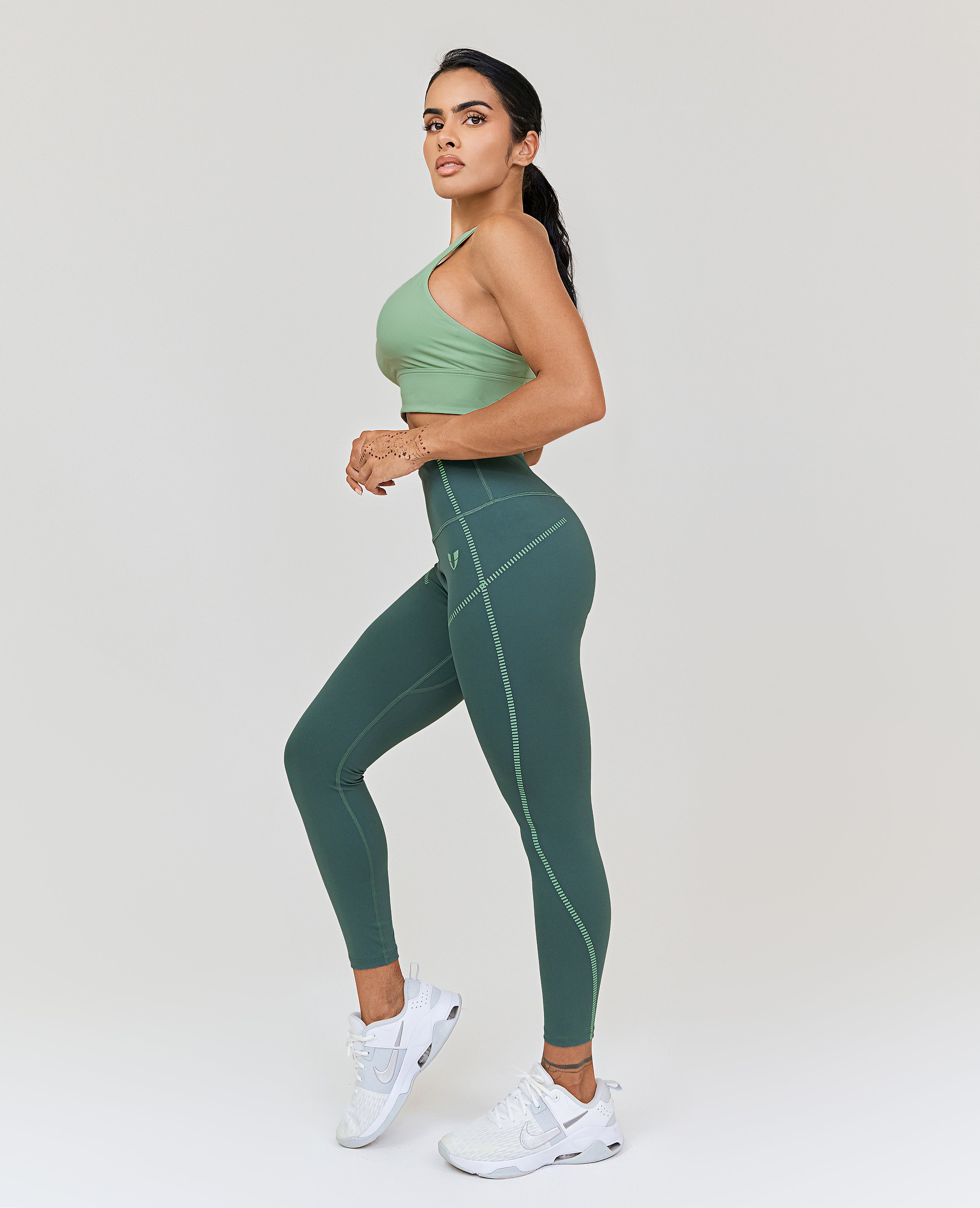 Green workout tights best sale