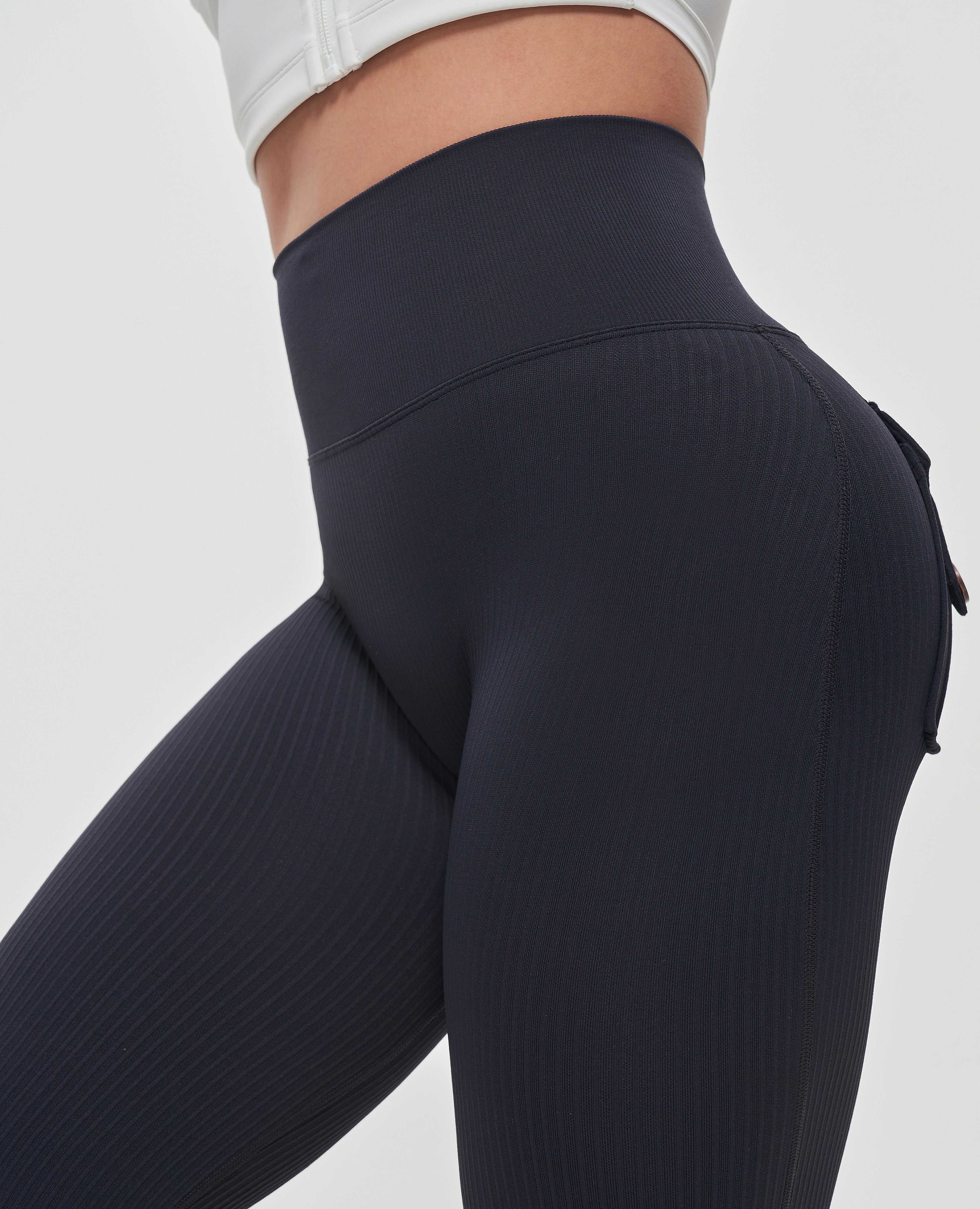 Black Ribbed Flared Leggings  International Society of Precision  Agriculture