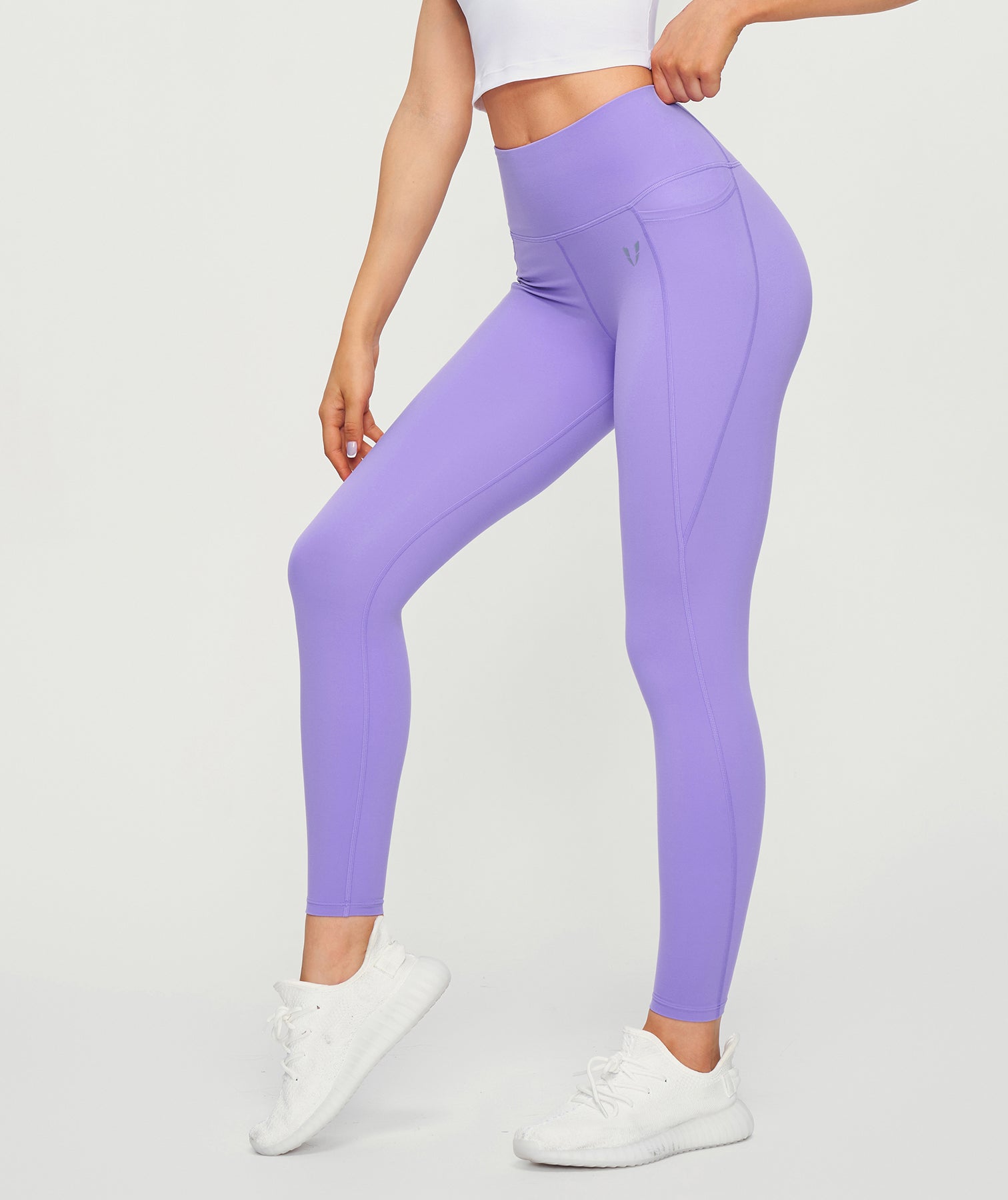 Butter Basic Leggings With Pockets - Peri Lavender Small